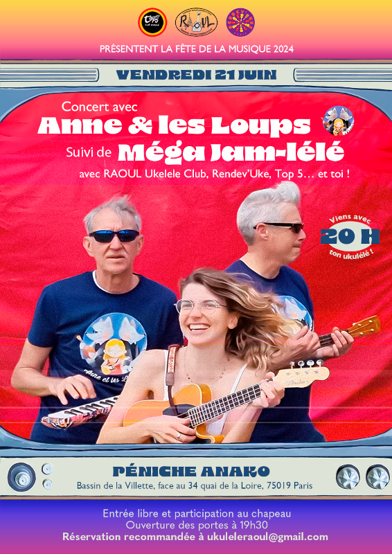 Fête de la musique avec Anne et les Loups et ton ukulélé – 75